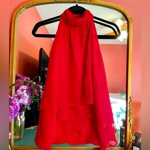 Studio Y Layered chiffon halter blouse